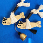 Lucien Deco Gat-Myeongtae fish door bell charm on blue background
