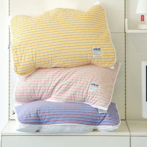 Oikos Triple Stripe terry pillow cover colors shown stacked