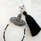 Sodamye Najeon Gat keyring clip black tassel and beaded loop